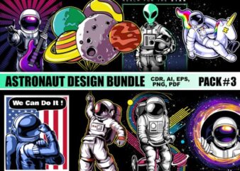 Astronaut T-shirt Designs Bundle Part 3