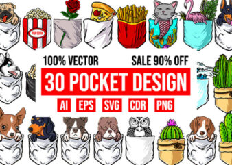 30 Pocket Design Bundle 100% Vector AI, EPS, SVG, PNG, CDR