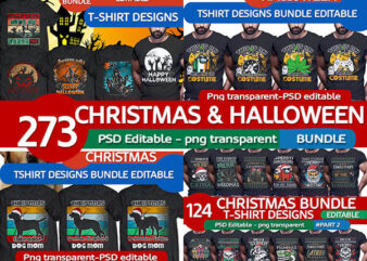 273 ugly CHRISTMAS HALLOWEEN DOG BUNDLE Tshirt designs